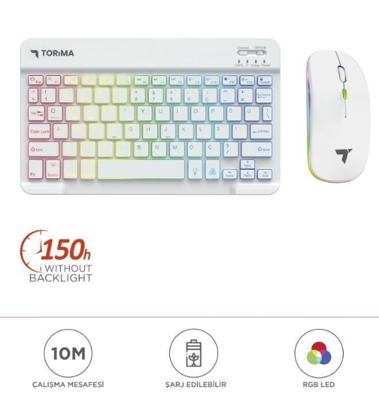 TORIMA TMK-09 ŞARJ EDİLEBİLİR KLAVYE