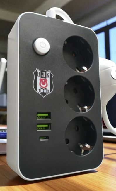 BJK AKIM KORUMALI USB\'Lİ PRİZ ÇOKLAYICI LK-SCT-11