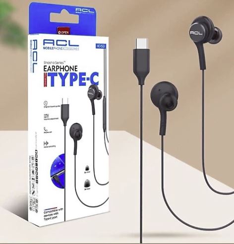 ACL K1-53 TYPE-C GİRİŞLİ 3.5mm KABLOLU MİKROFONLU KULAK İÇİ KULAKLIK