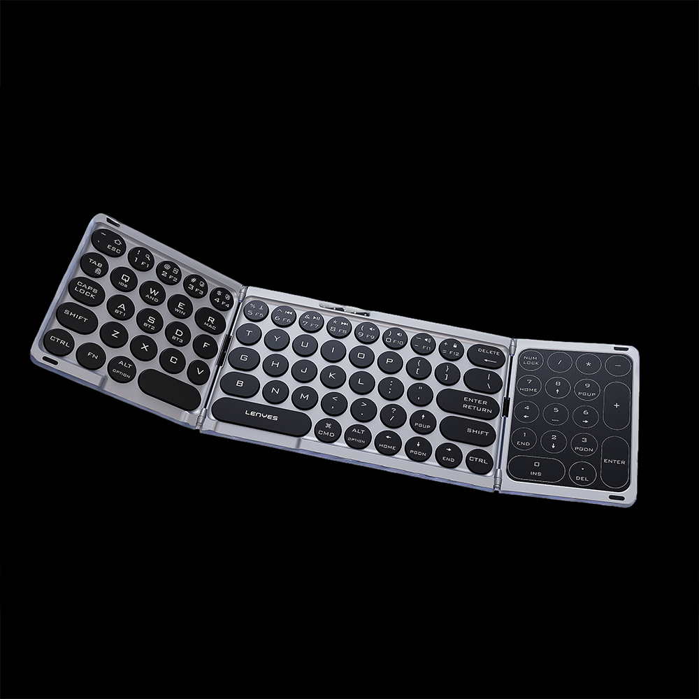 Lenyes WK110 Sessiz Tuş Tasarımlı Num Touch Pad Özellikli Katlanabilir Bluetooth Bağlantılı Kablosuz Klavye