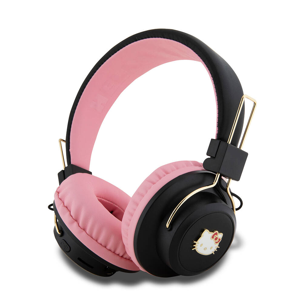 Hello Kitty Orjinal Lisanslı Ayarlanabilir Metal Kitty Logolu Yuvarlak Bluetooth 5.3 Kulaklık PEMBE