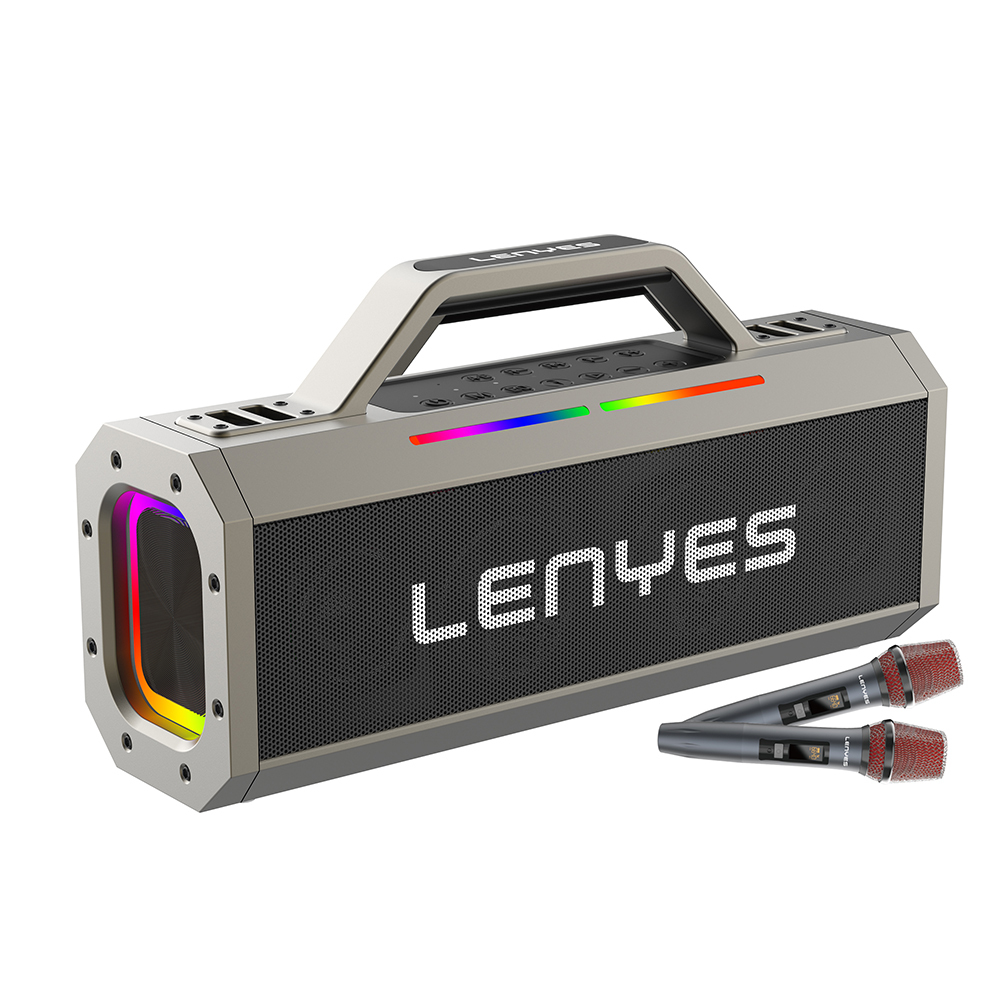 Lenyes S833 RGB Led Işıklı Bluetooth Speaker Hoparlör ve Karaoke Bluetooth Mikrofon v5.0