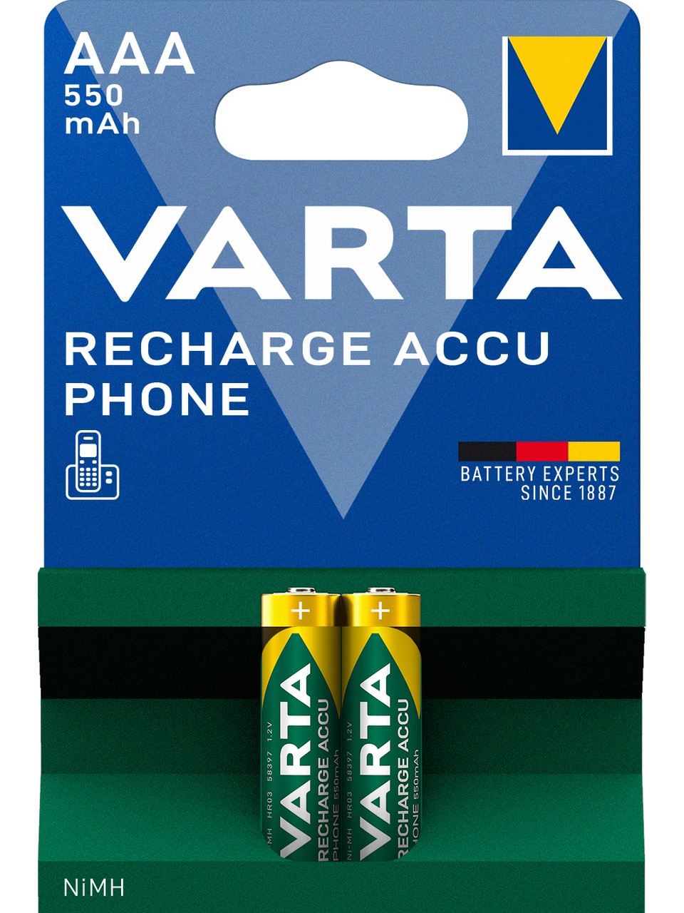VARTA ŞARJ EDİLEBİLİR PİL AAA 2 ADET 550 mAh