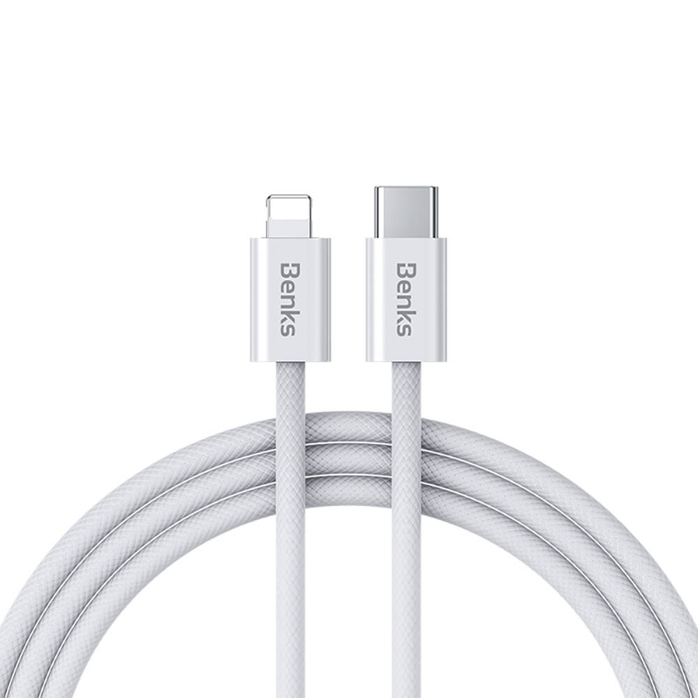 Benks D46 Type-C to Type-C PD 3.0 Örgülü Şarj ve Data Kablosu 60W 1 Metre Beyaz
