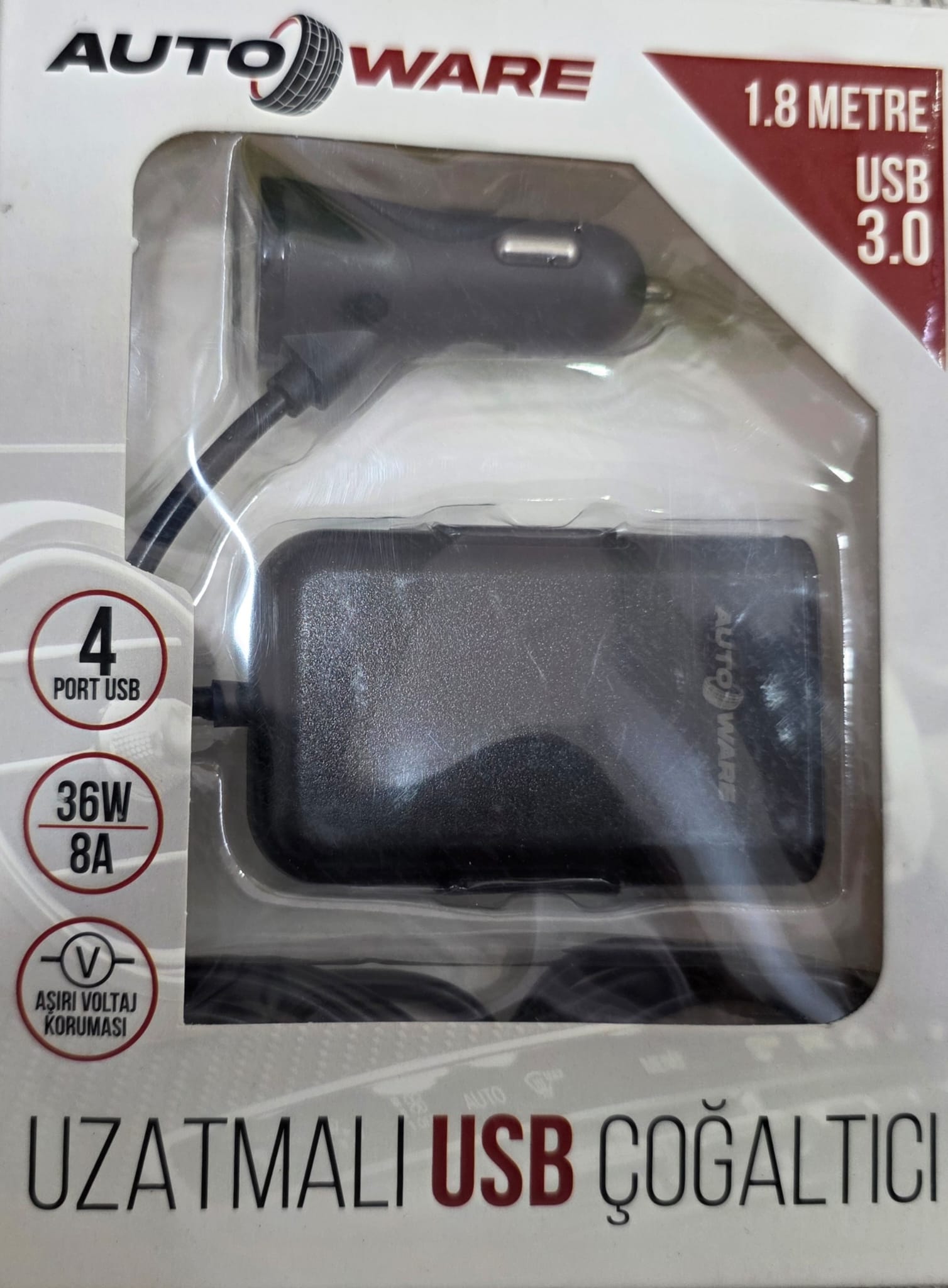 AUTOWARE UZATMALI USB ÇOĞALTICI 1,8M USB 3,0