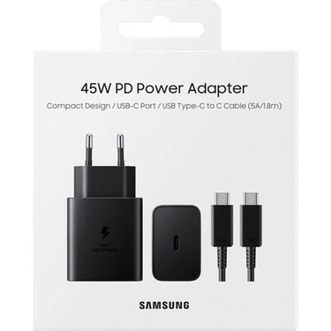 SAMSUNG 45W PD ADAPTER USB-C TO USB-C 1.8M  KABLOLU