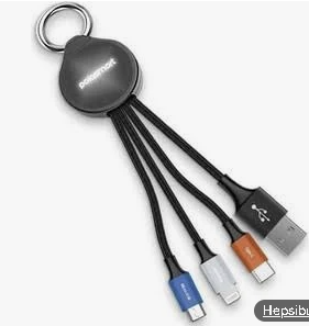 Polosmart PSM100 3 In 1 Şarj Kablosu Siyah