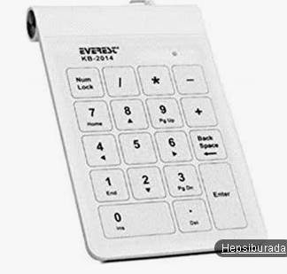 Everest KB-2014 Siyah USB Dokunmatik Numerik Standart Klavye