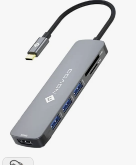 Novoo Type-c To 2 Usb-a 3.0 4k Hdmı Tf Sd Kart Okuyucu Dönüştürücü Hub Renk - Gri