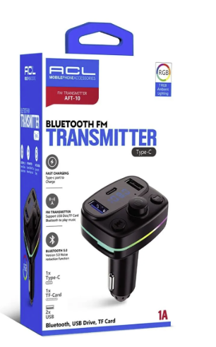 RCL AFT-12 ARAÇ İÇİ FM TRANSMITTER VE ŞARJ CİHAZI LED SCREEN TYPE-C VE USB-A GİRİŞLİ
