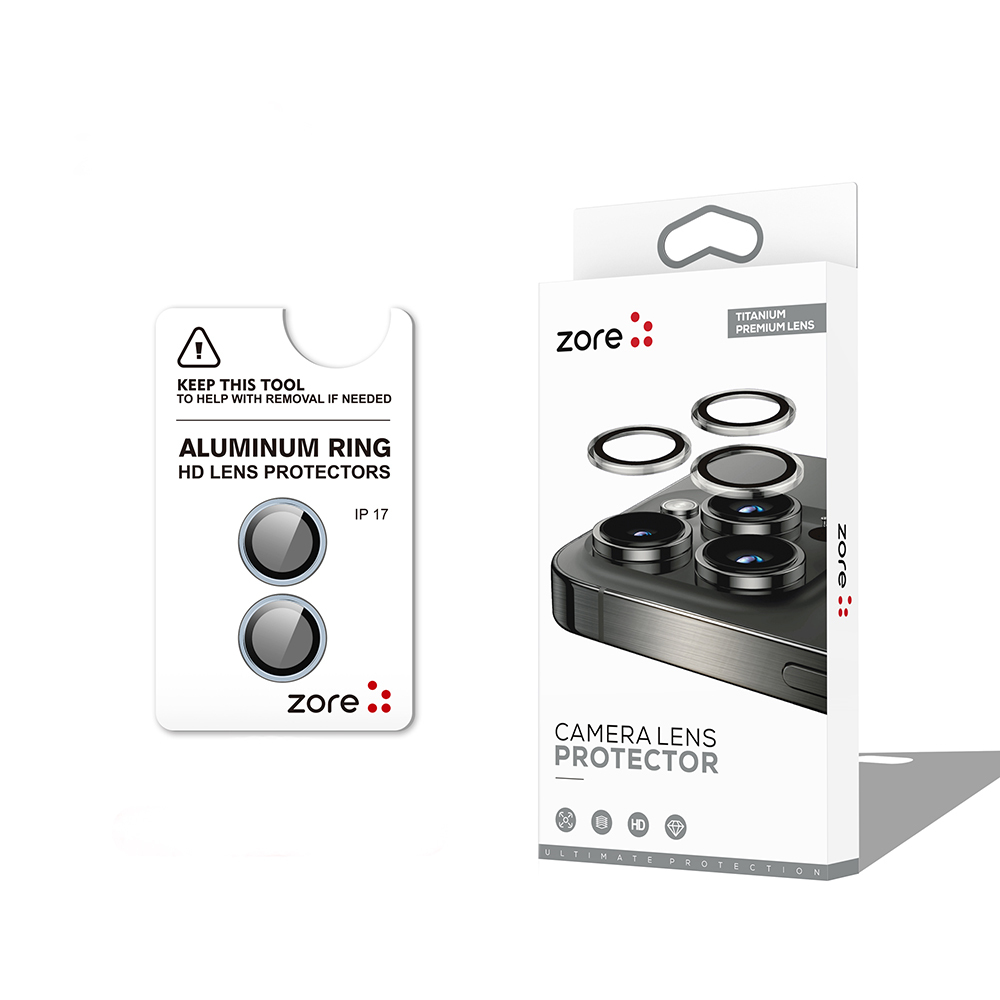 Apple iPhone 17 Zore CL-12 Premium Safir Parmak İzi Bırakmayan Anti-Reflective Kamera Lens Koruyucu - Açık Mavi