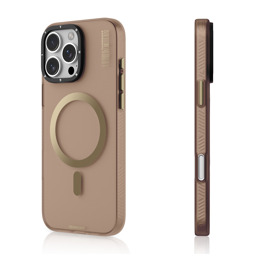 Apple iPhone 16 Pro Max Kılıf M-safe Şarj Özellikli Youngkit Hidden Sand Serisi Kapak
