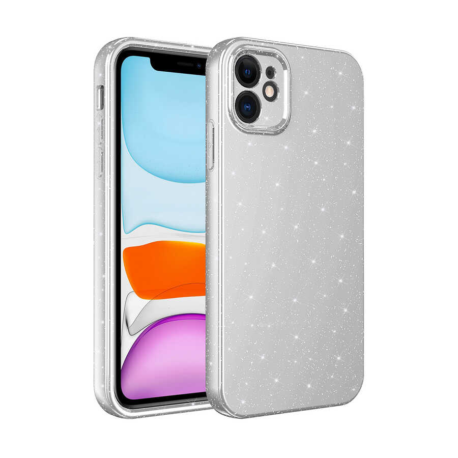 Apple iPhone 11 Kılıf Kamera Korumalı Simli Lüks Zore Koton Kapak