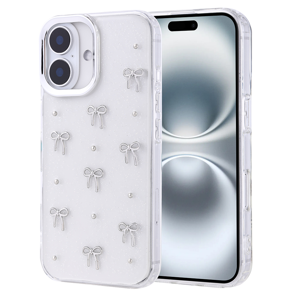 Apple iPhone 16 Plus Kılıf Airbag Tasarımlı Simli Şeffaf Zore Kutup Kapak