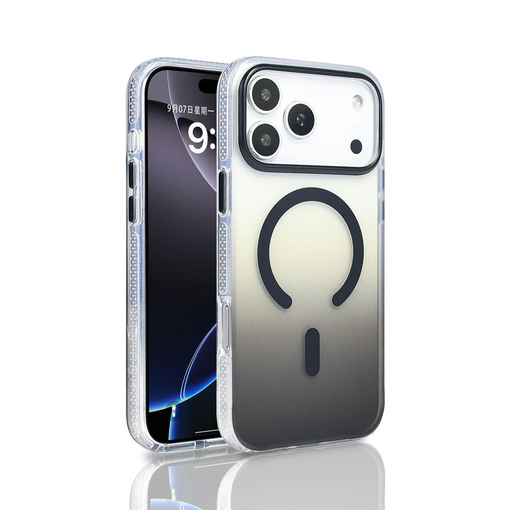 Apple iPhone 17 Pro Max Kılıf M-safe Şarj Özellikli Transparan Renk Geçişli Zore Toros Kapak