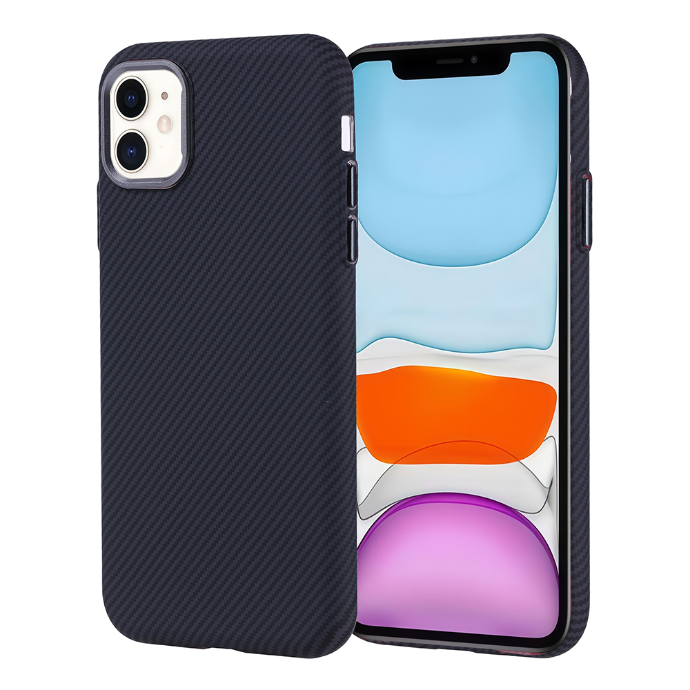 Apple iPhone 11 Kılıf M-safe Şarj Özellikli Karbon Fiber Görünümlü Zore Nekst Kapak