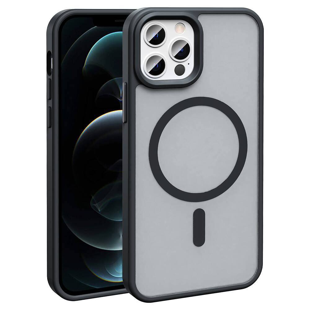Apple iPhone 12 Pro Kılıf M-safe Şarj Özellikli Mat Arka Yüzey Zore Sio Kapak