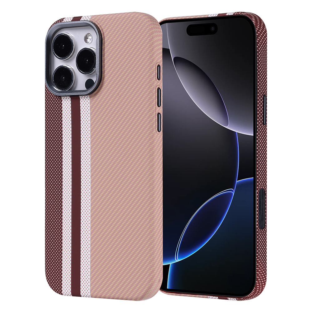 Apple iPhone 16 Pro Kılıf M-safe Şarj Özellikli Karbon Fiber Görünümlü Zore Nekst Kapak