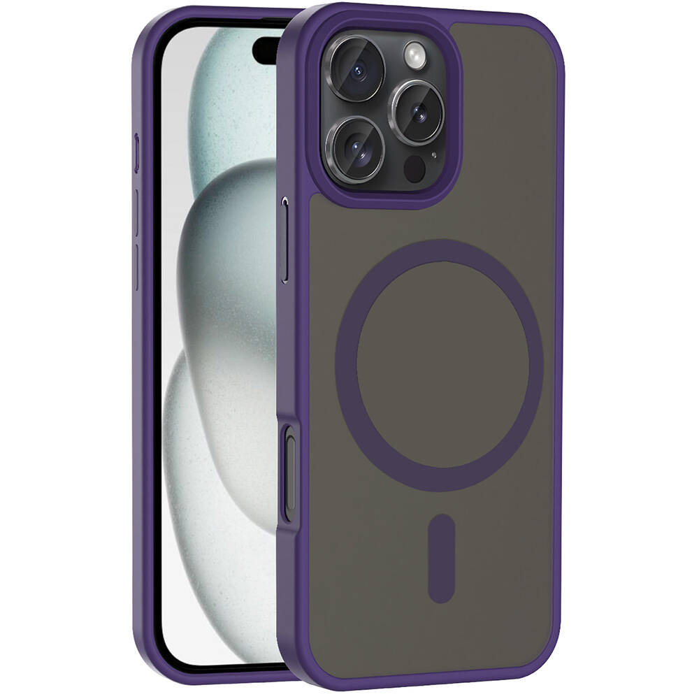 Apple iPhone 16 Pro Kılıf M-safe Şarj Özellikli Mat Arka Yüzey Zore Sio Kapak