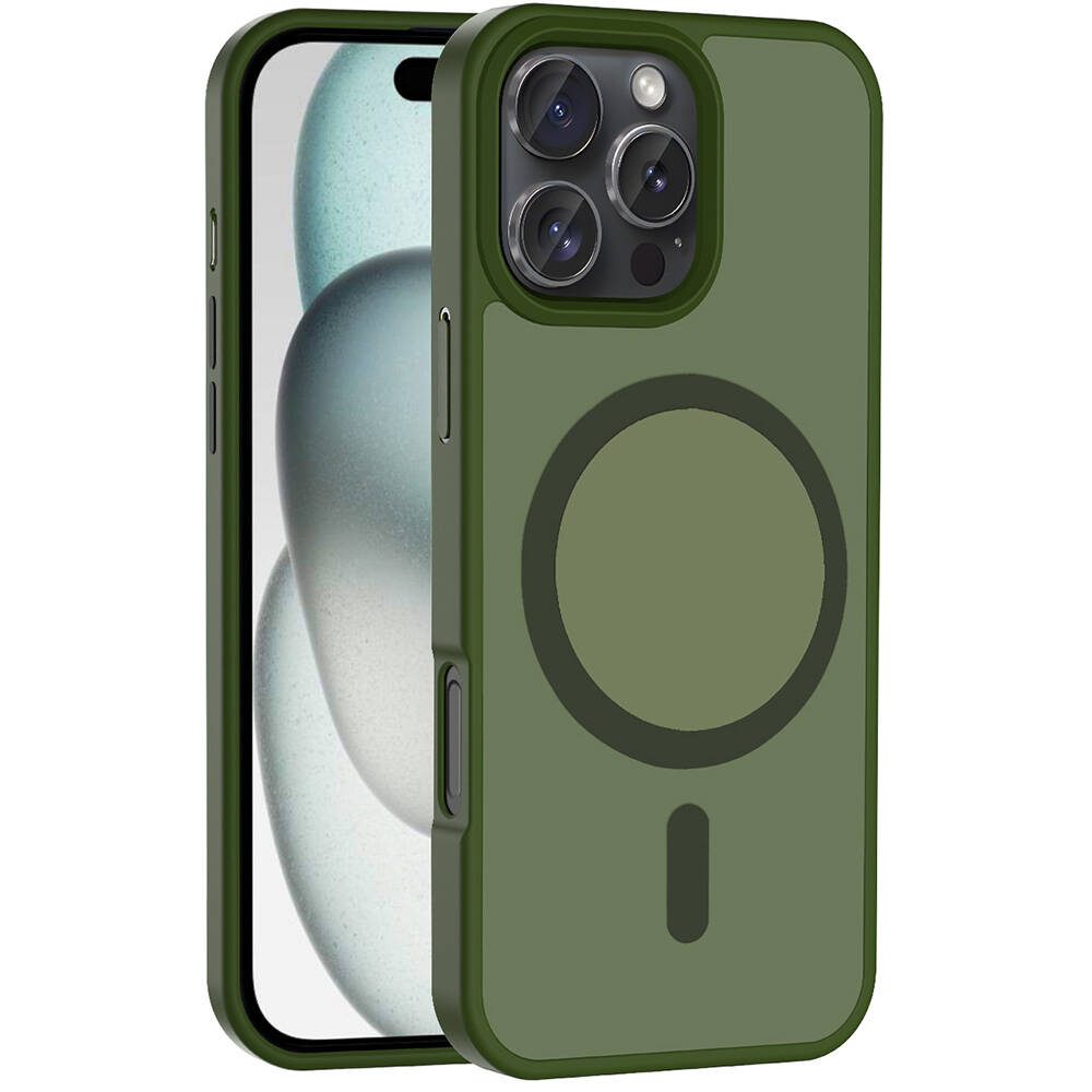 Apple iPhone 16 Pro Kılıf M-safe Şarj Özellikli Mat Arka Yüzey Zore Sio Kapak
