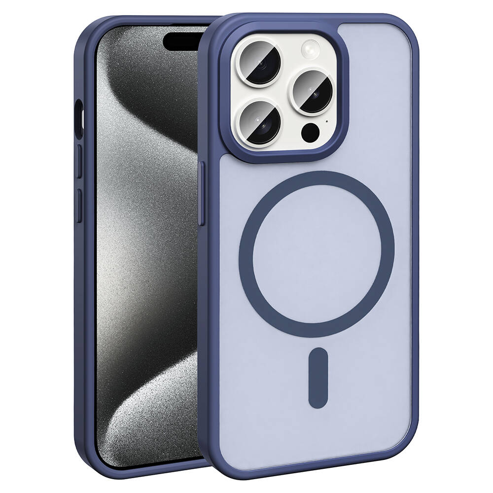 Apple iPhone 15 Pro Kılıf M-safe Şarj Özellikli Mat Arka Yüzey Zore Sio Kapak