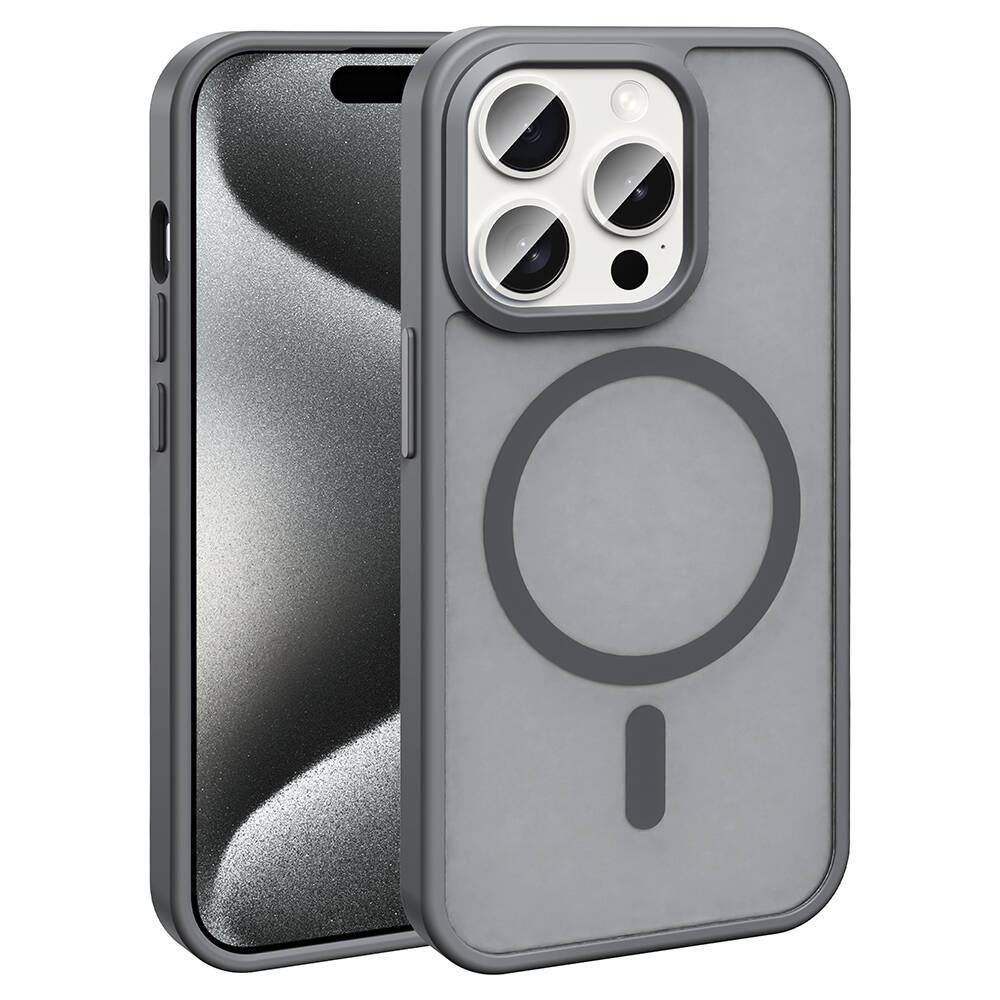 Apple iPhone 15 Pro Max Kılıf M-safe Şarj Özellikli Mat Arka Yüzey Zore Sio Kapak