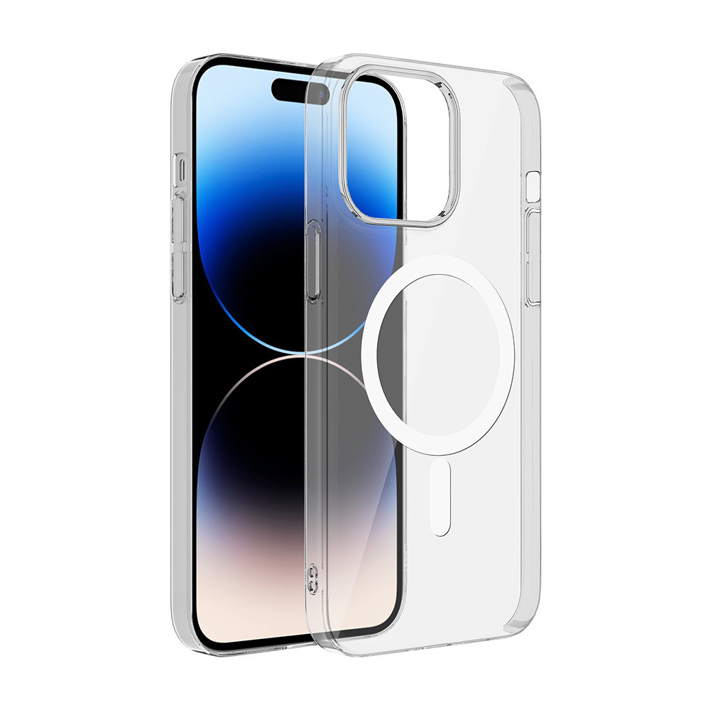 Apple iPhone 15 Kamera Korumalı M-Safe Şarj Özellikli Şeffaf Zore London Sert PC Kapak