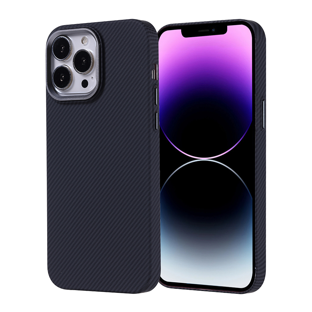 Apple iPhone 14 Pro Max Kılıf M-safe Şarj Özellikli Karbon Fiber Görünümlü Zore Nekst Kapak