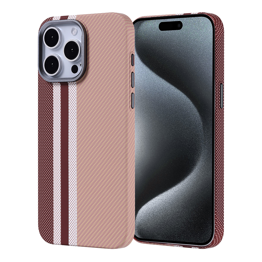 Apple iPhone 15 Pro Max Kılıf M-safe Şarj Özellikli Karbon Fiber Görünümlü Zore Nekst Kapak