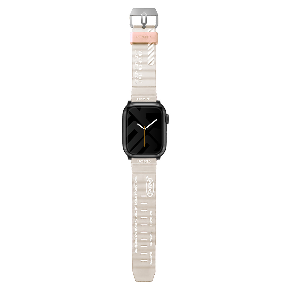 Apple Watch Ultra 49mm SkinArma Shokku Silikon Kordon Krem
