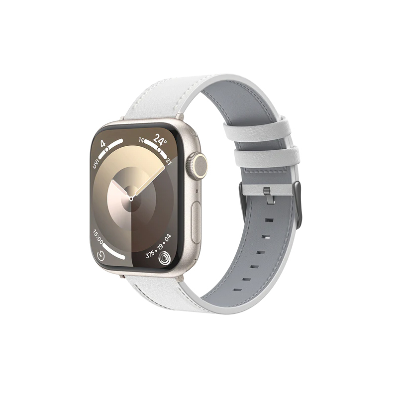 Apple Watch 42mm Benks Vintage Genuine Leather Serisi Deri Kordon Strap Kayış beyaz