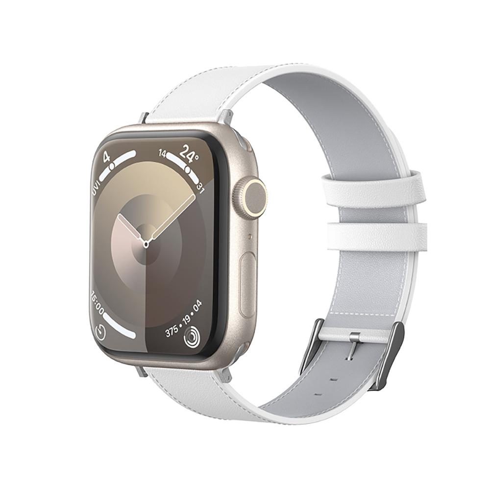 Apple Watch 38mm Benks Vintage Genuine Leather Serisi Deri Kordon Strap Kayış Beyaz