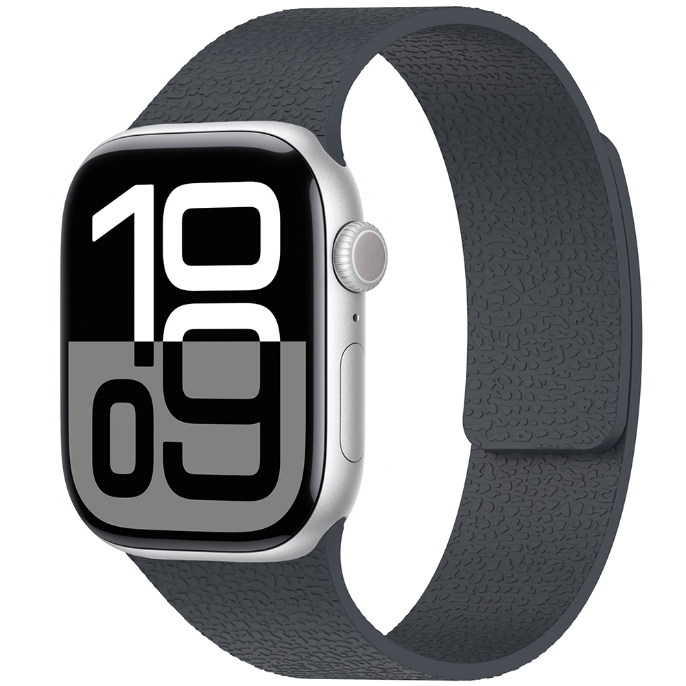 Apple Watch 42mm Zore KRD-136 Kabartma Desenli Silikon Kordon Gri