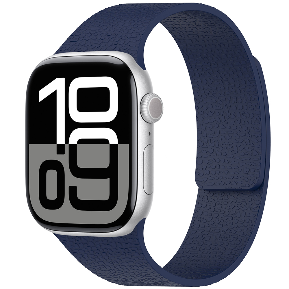 Apple Watch 42mm Zore KRD-136 Kabartma Desenli Silikon Kordon Lacivert