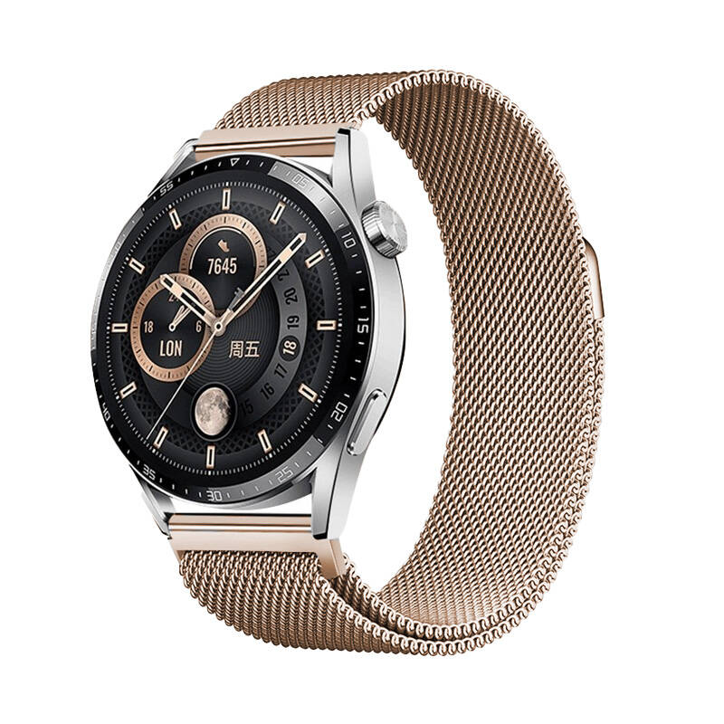 Galaxy Watch 46mm Zore Band-12 22mm Metal Hasır Huawei GT2 46mm Zore Band-12 22mm Metal Hasır