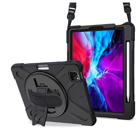 Apple iPad Pro 12.9 2020 4. Nesil (A2229-A2069-A2232) Heavy Defender Siyah Kılıf