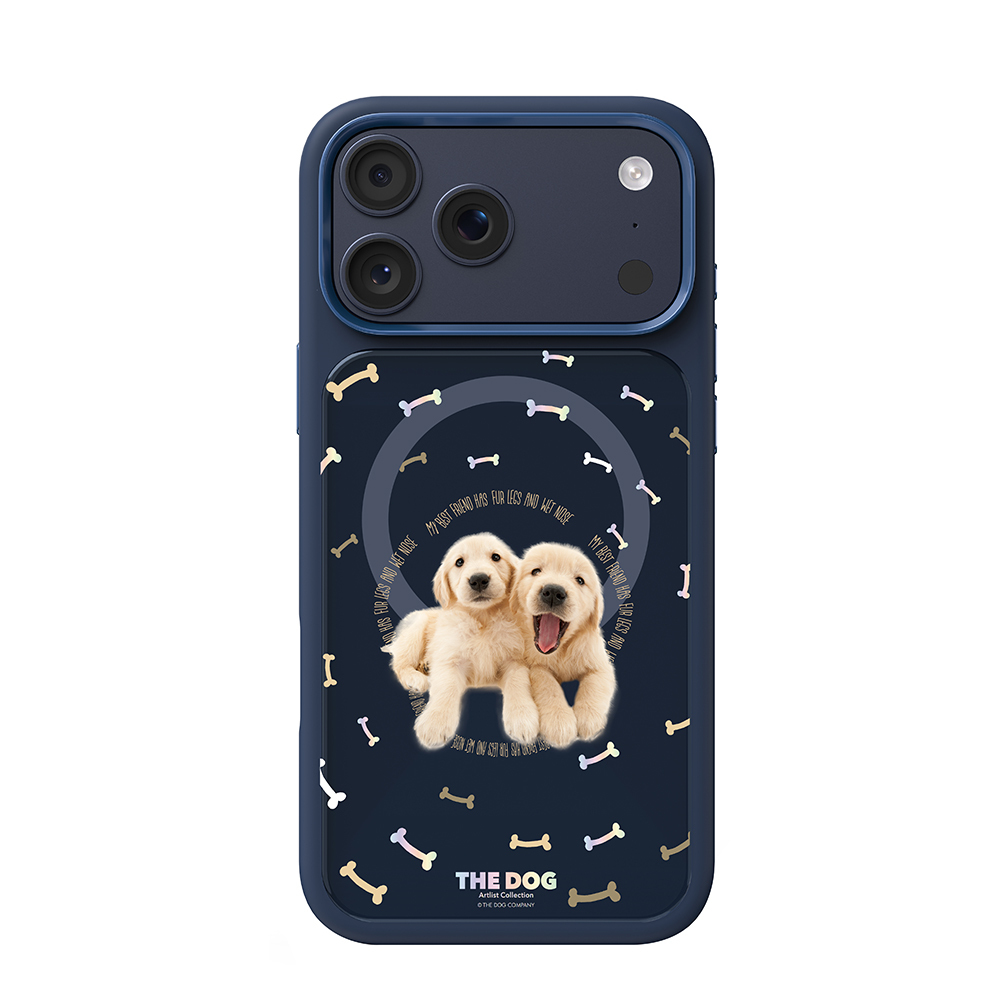 Apple iPhone 17 Pro Max Kılıf M-safe Şarj Özellikli 3D Baskılı Tasarım Mutural The Dog Serisi Kapak Lacivert