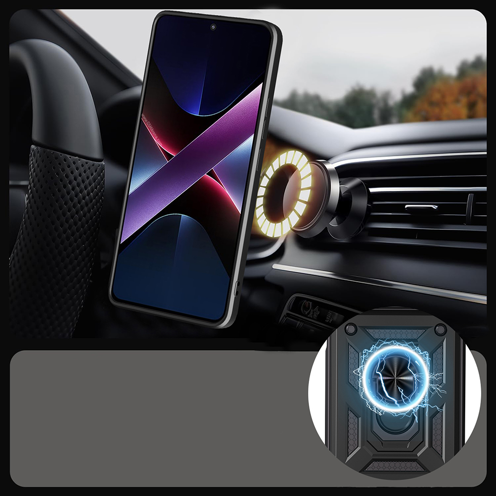 Xiaomi 17T Pro Kılıf Magnetik Standlı Kamera Korumalı Zore Sürgülü Vega Kapak Mavi
