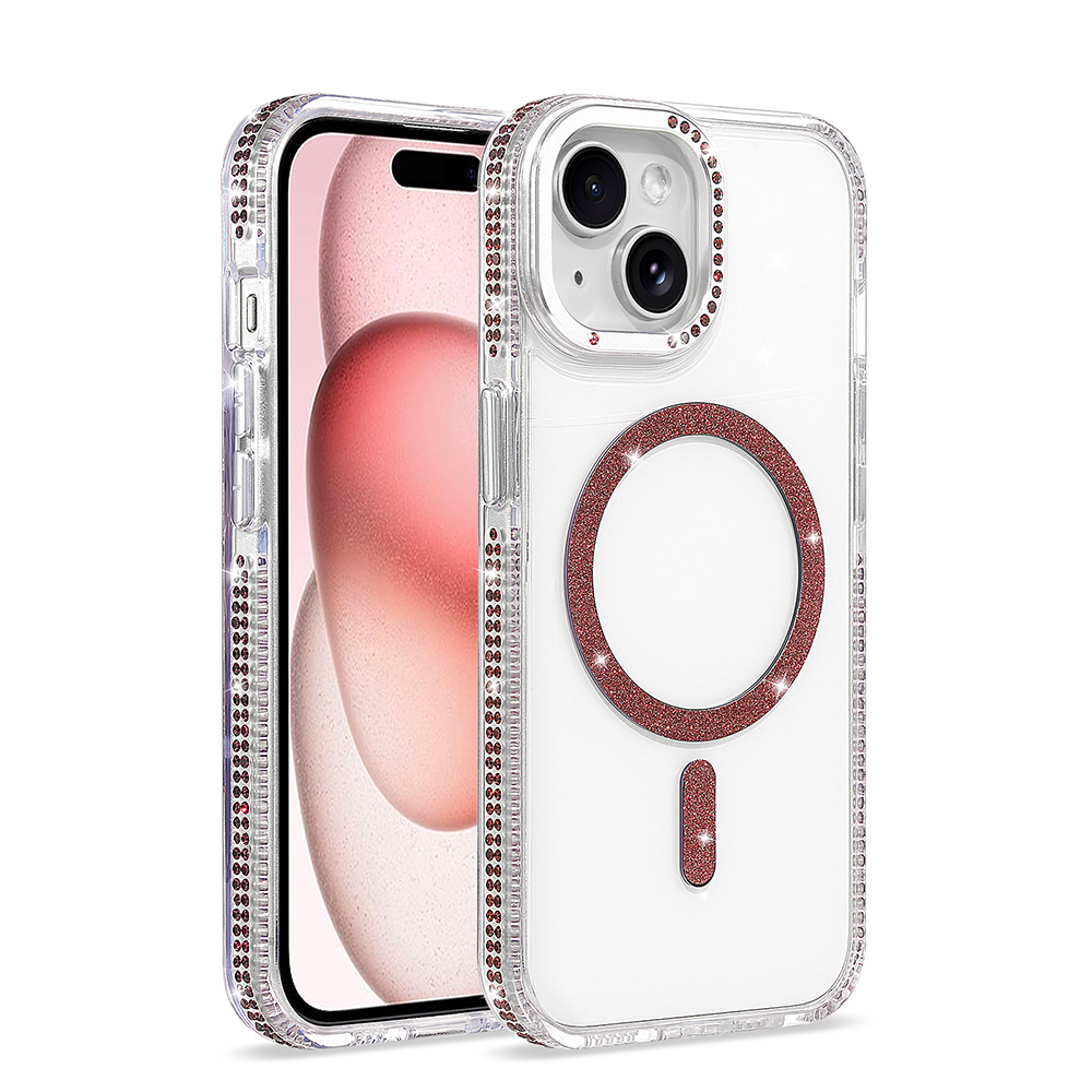 Apple iPhone 15 Kılıf M-safe Şarj Özellikli Zore Tera Silikon Kapak Mürdüm