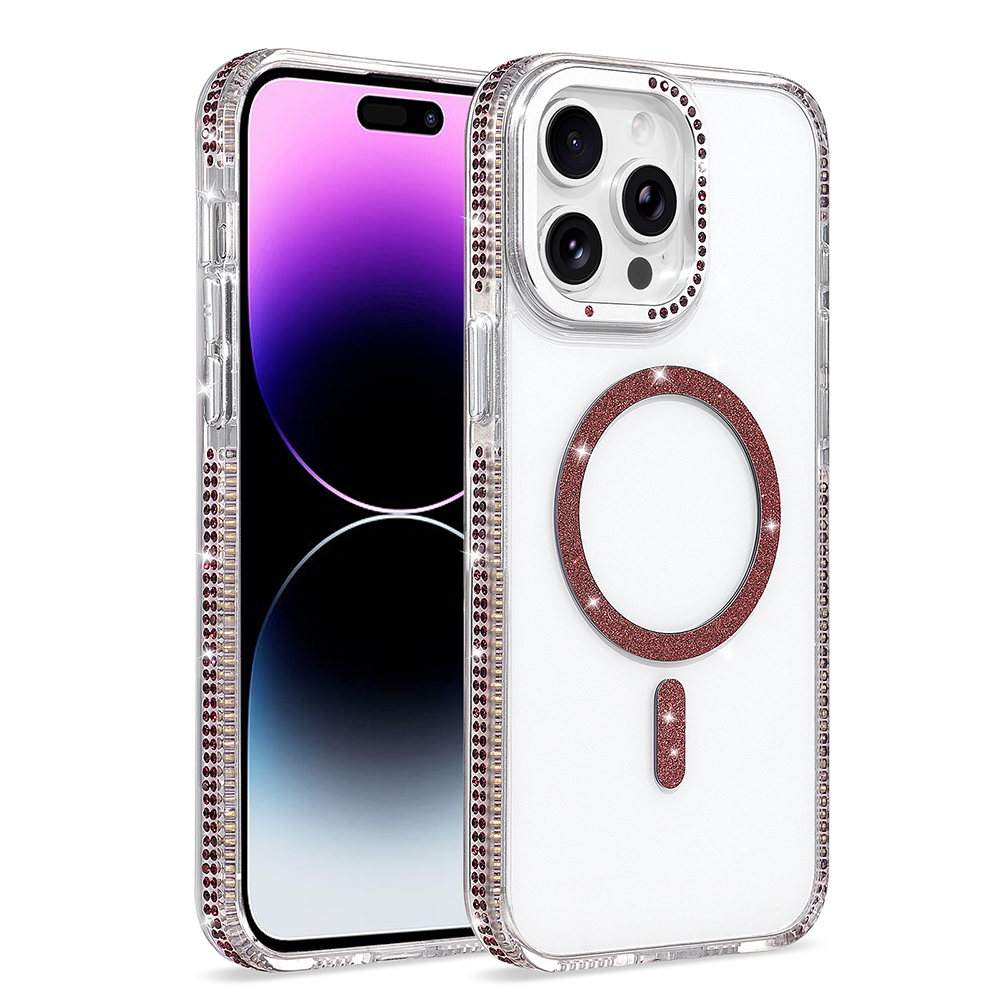 Apple iPhone 14 Pro Max Kılıf M-safe Şarj Özellikli Zore Tera Silikon Kapak Mürdüm