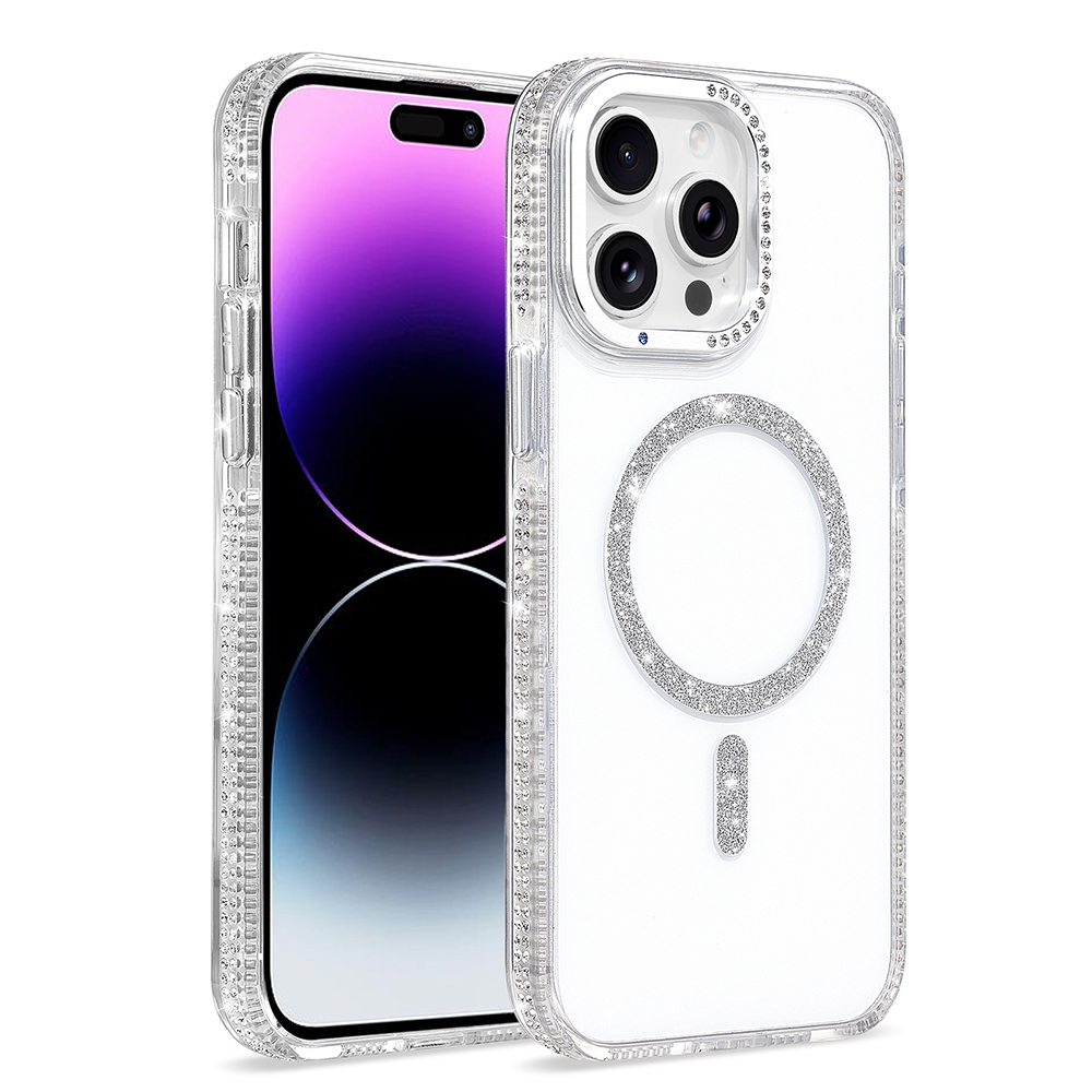 Apple iPhone 14 Pro Max Kılıf M-safe Şarj Özellikli Zore Tera Silikon Kapak Şeffaf