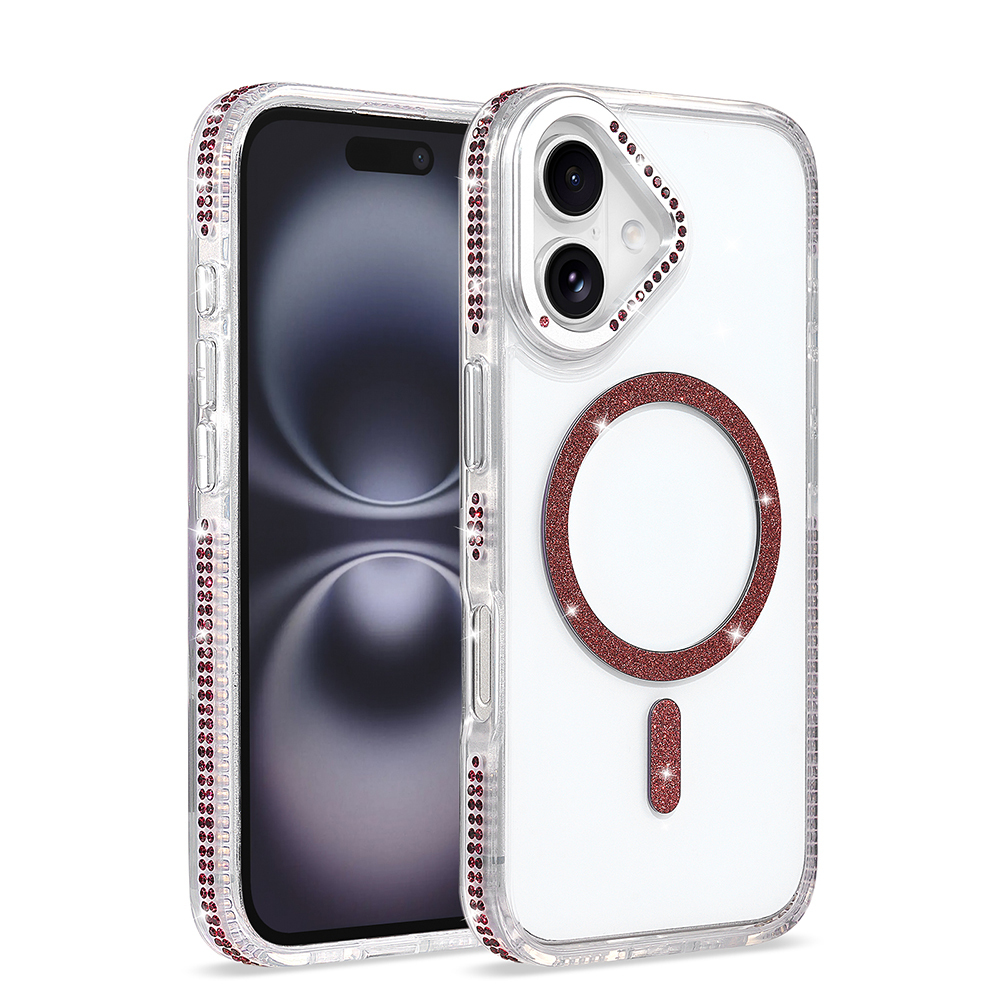 Apple iPhone 16 Kılıf M-safe Şarj Özellikli Zore Tera Silikon Kapak Mürdüm