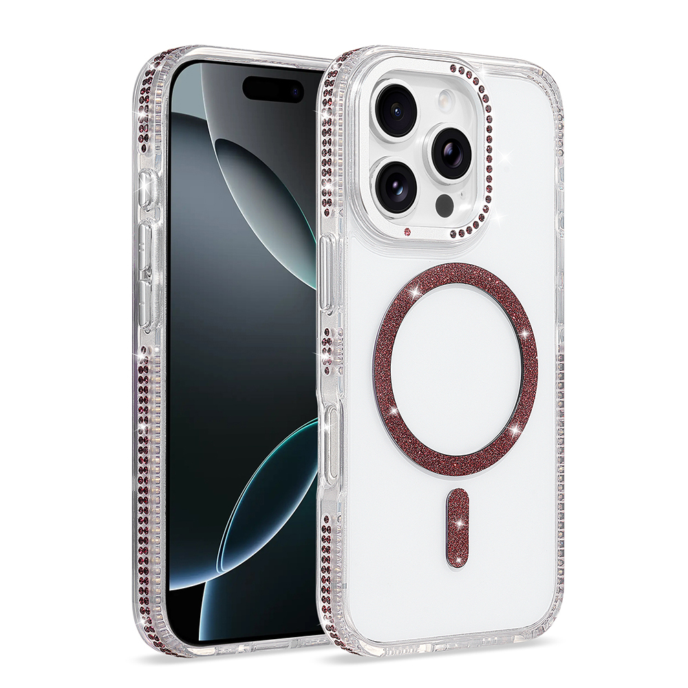 Apple iPhone 16 Pro Kılıf M-safe Şarj Özellikli Zore Tera Silikon Kapak Mürdüm