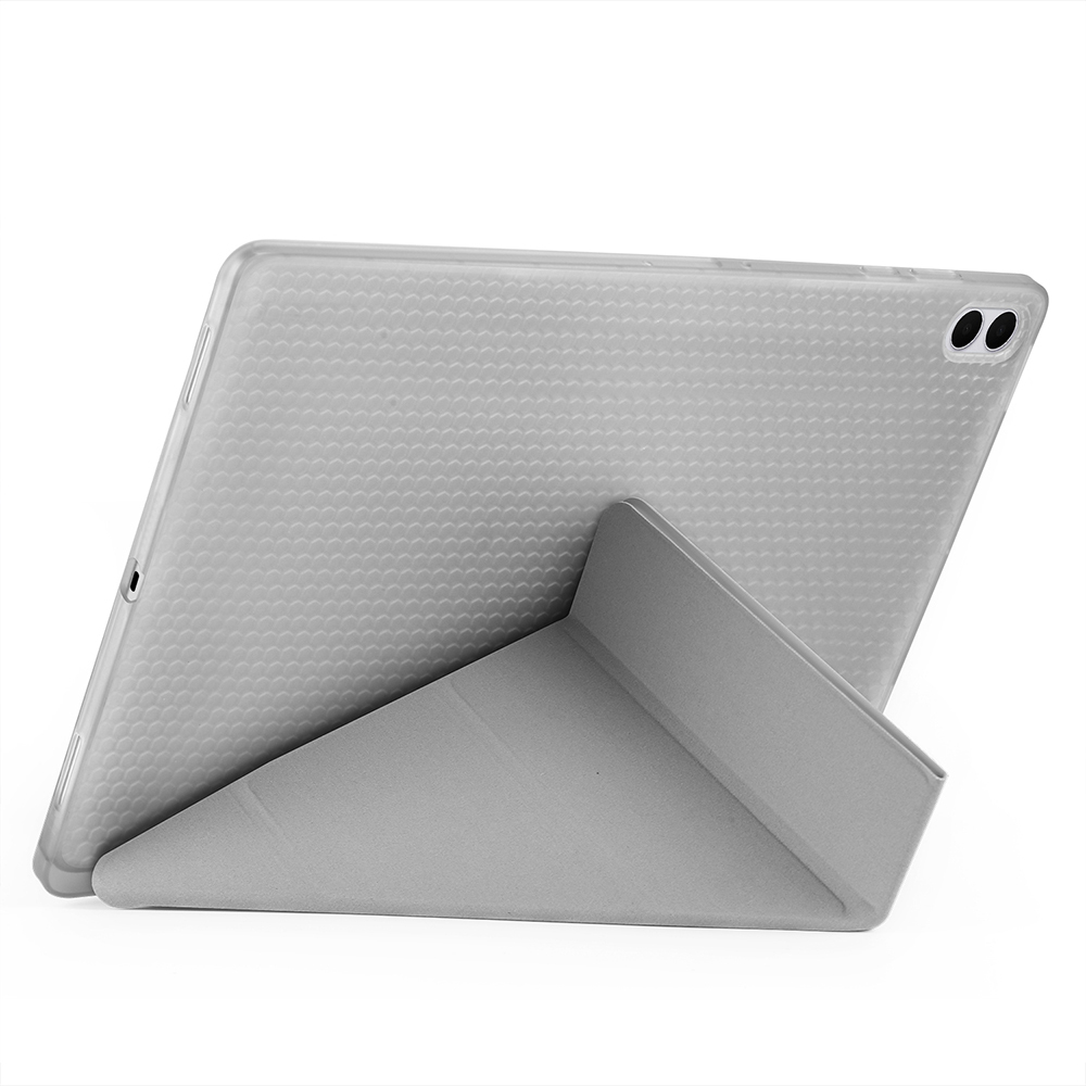 Galaxy Tab S11 Ultra Kılıf Zore Tri Folding Kalem Bölmeli Standlı Kılıf Gri