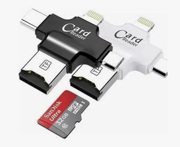 Hmxplus Lightning Kart Okuyucu 4 In 1 Mikro Sd Kart Okuyucu USB 2.0