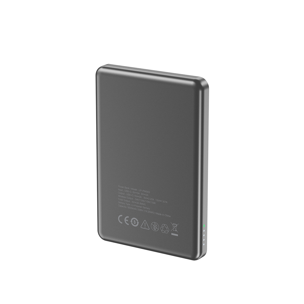 Lapas LP-PW003 Ultra İnce Hızlı Şarj Özellikli Wireless Powerbank 5000mAh 15W