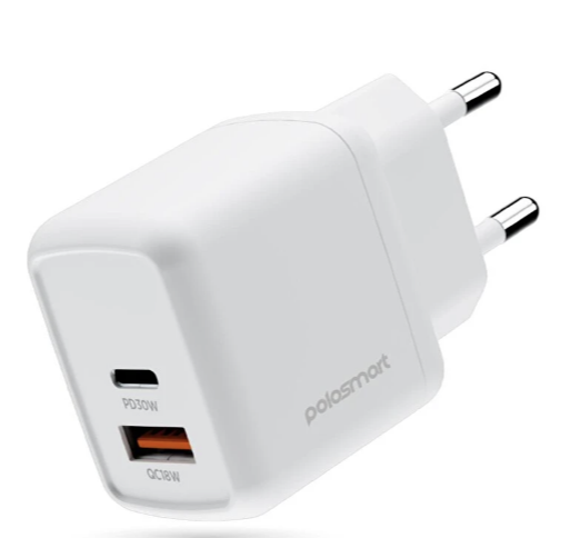 POLOSMART PBS137 DUVAR ŞARJI 30W USB+ TYPE-C