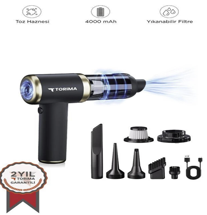 TORIMA ARAÇ İÇİ VAKUM-ÜFLEME ÖZELLİKLİ SÜPÜRGE