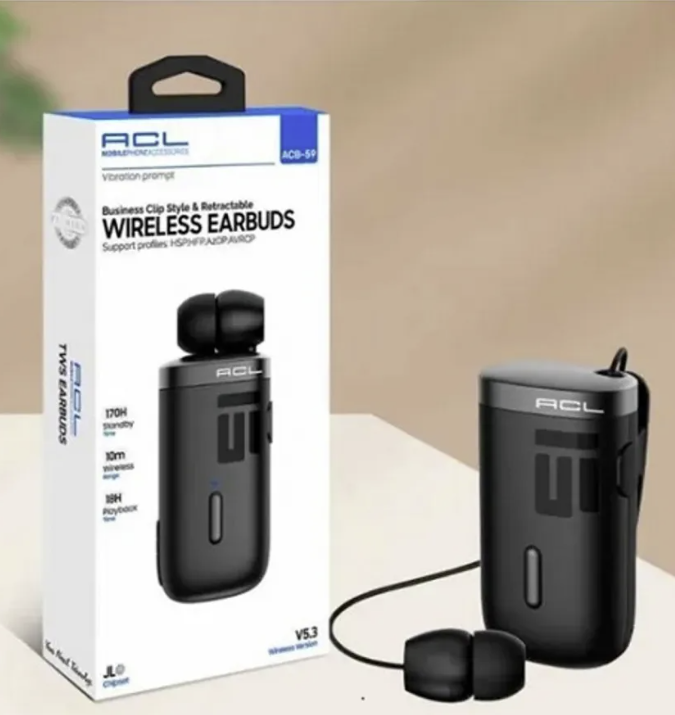 Acl 5.3V Business Kablosuz Makaralı 18 Saat Konuşabilme Bluetooth Kulaklık